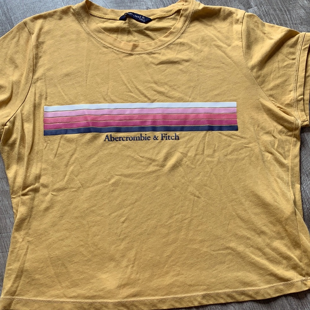 abercrombie and fitch yellow tee